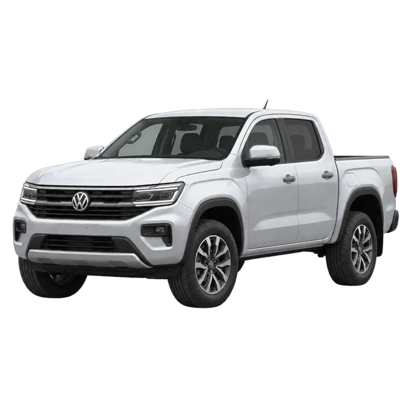 silver 2026 Volkswagen Amarok front three-quarter (facing left) view