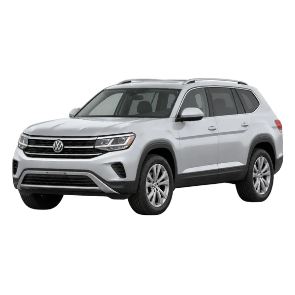 silver 2022 Volkswagen Atlas front three-quarter (facing left) view