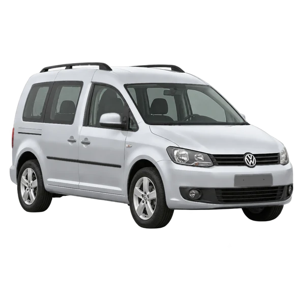 silver 2014 Volkswagen Caddy front three-quarter (facing left) view