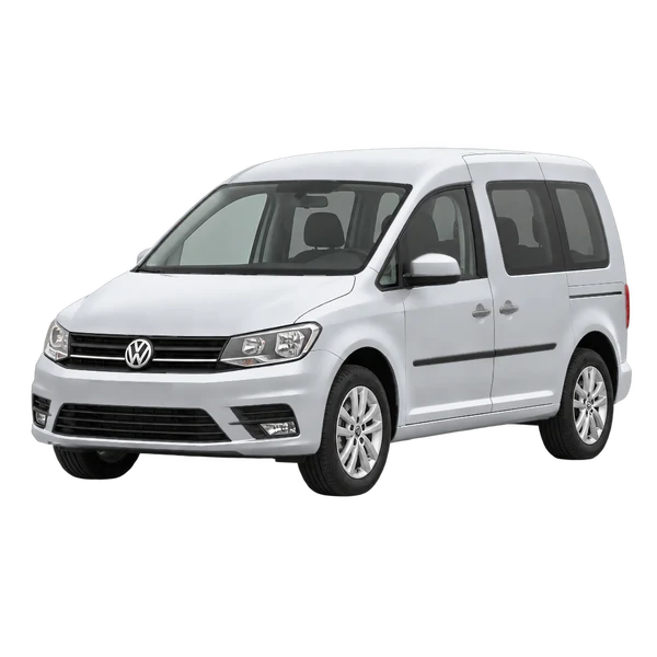 silver 2016 Volkswagen Caddy front three-quarter (facing left) view
