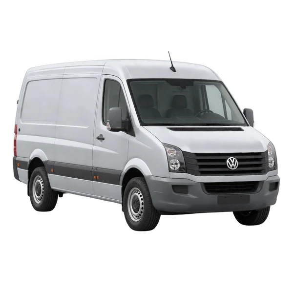silver 2014 Volkswagen Crafter front three-quarter (facing left) view