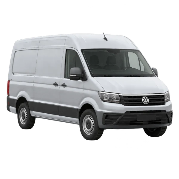 silver 2017 Volkswagen Crafter front three-quarter (facing left) view