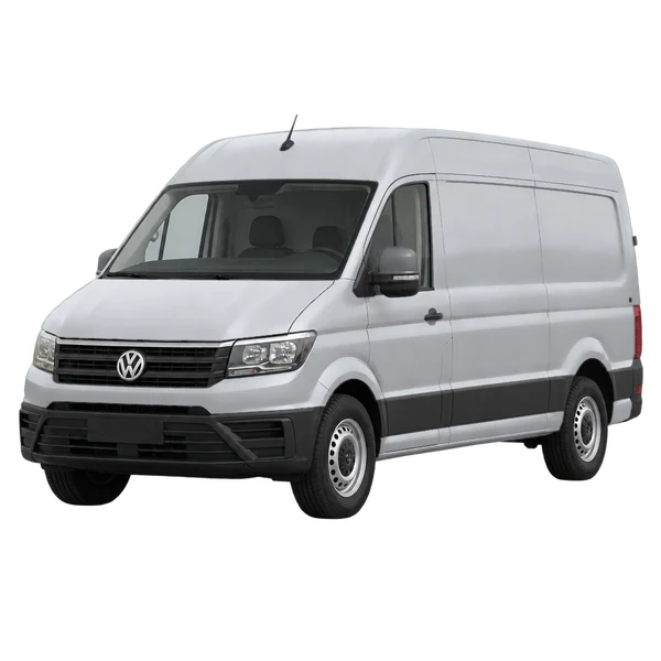 silver 2020 Volkswagen Crafter front three-quarter (facing left) view