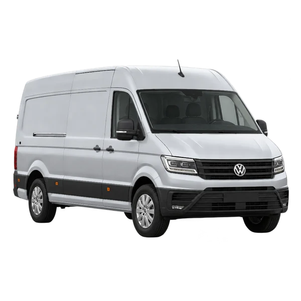 silver 2026 Volkswagen Crafter front three-quarter (facing left) view