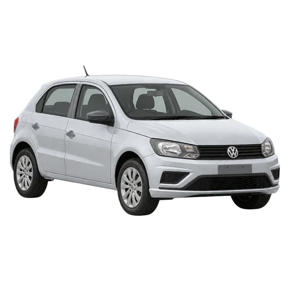 silver 2022 Volkswagen GOL front three-quarter (facing left) view