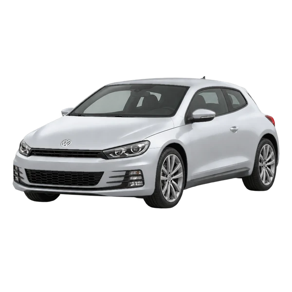 silver 2016 Volkswagen Scirocco front three-quarter (facing left) view