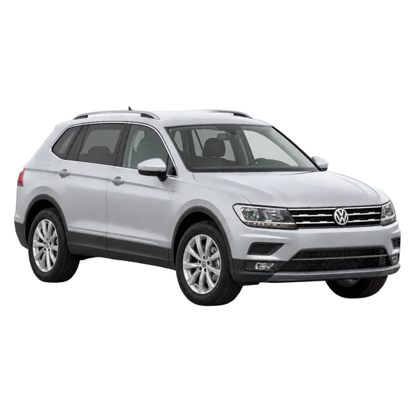 silver 2023 Volkswagen Tiguan front three-quarter (facing left) view