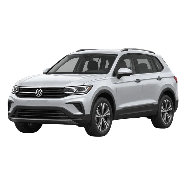silver 2027 Volkswagen Tiguan S front three-quarter (facing left) view
