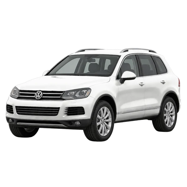 white 2014 Volkswagen Touareg front three-quarter (facing left) view