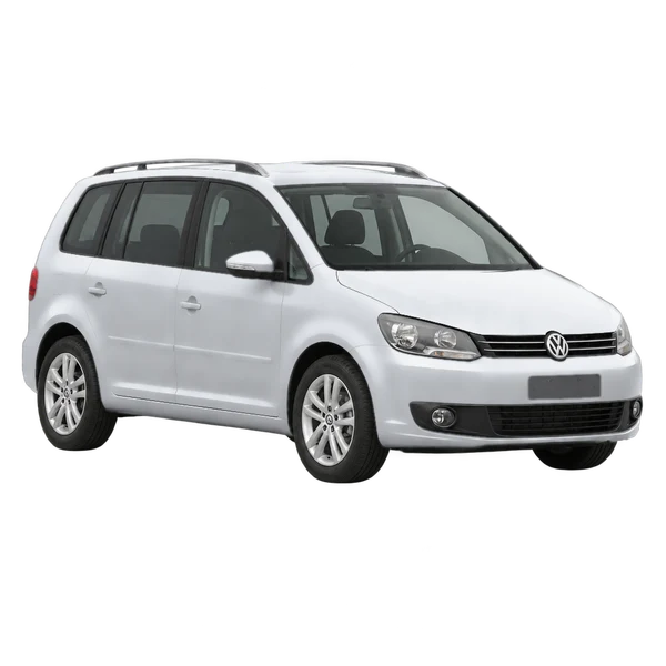 silver 2015 Volkswagen Touran front three-quarter (facing left) view