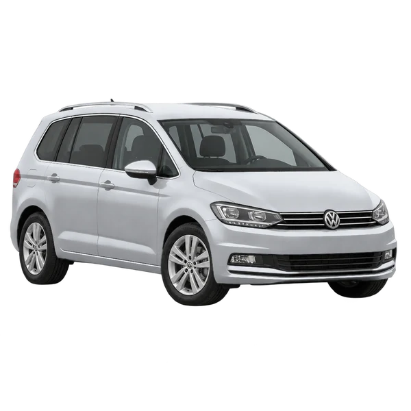 silver 2018 Volkswagen Touran front three-quarter (facing left) view
