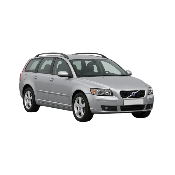 silver 2006 Volvo V50 front three-quarter (facing left) view