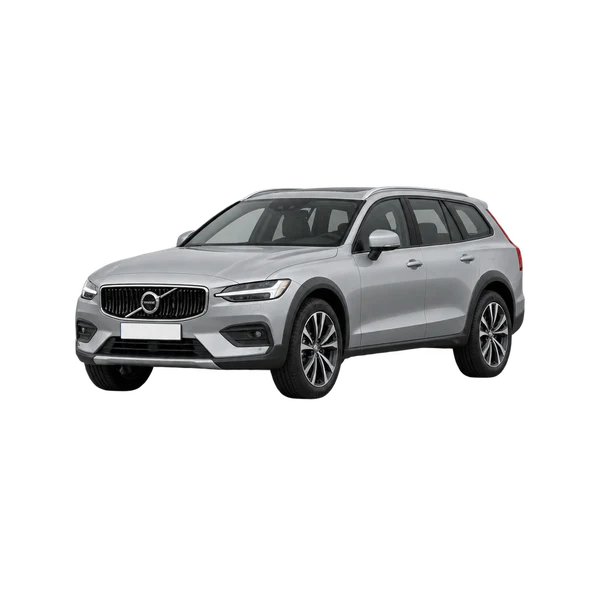 silver 2021 Volvo V60CC front three-quarter (facing left) view