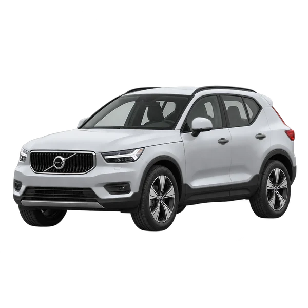 silver 2019 Volvo XC40 front three-quarter (facing left) view