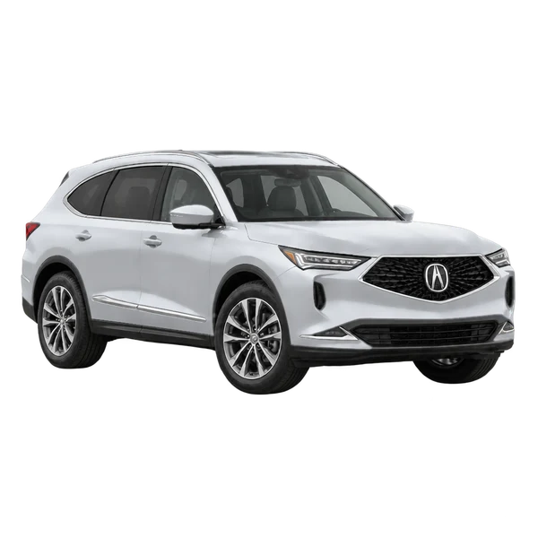 silver 2027 Acura MDX front three-quarter (facing right) view