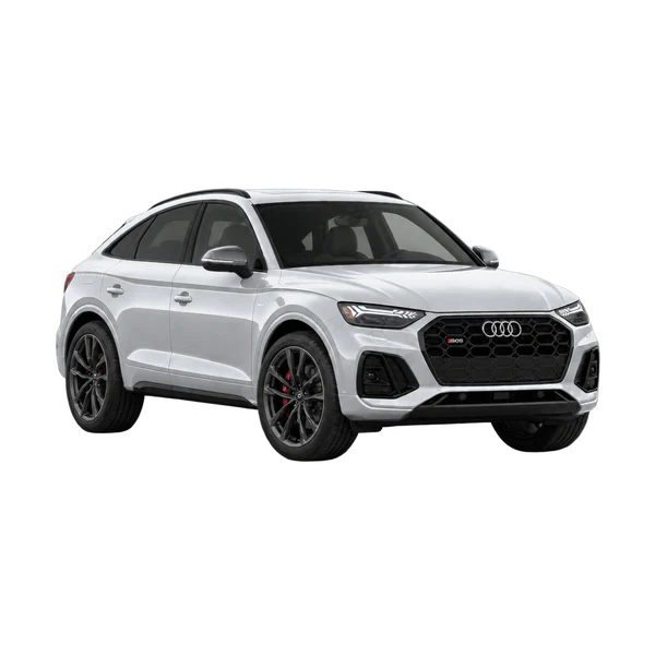 silver 2026 Audi SQ5 Sportback front three-quarter (facing right) view