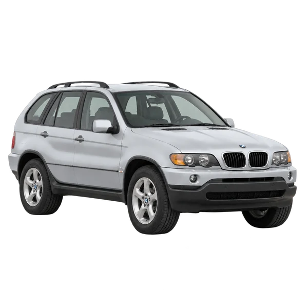silver 2002 BMW X5 front three-quarter (facing right) view