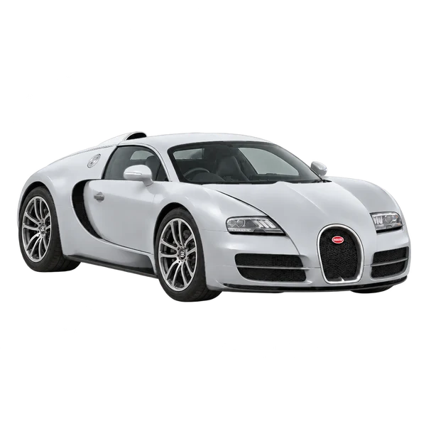 silver 2015 Bugatti Veyron front three-quarter (facing right) view