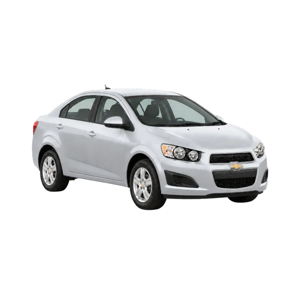 silver 2012 Chevrolet Aveo front three-quarter (facing right) view