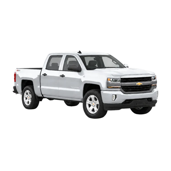 silver 2018 Chevrolet Silverado 1500 front three-quarter (facing right) view