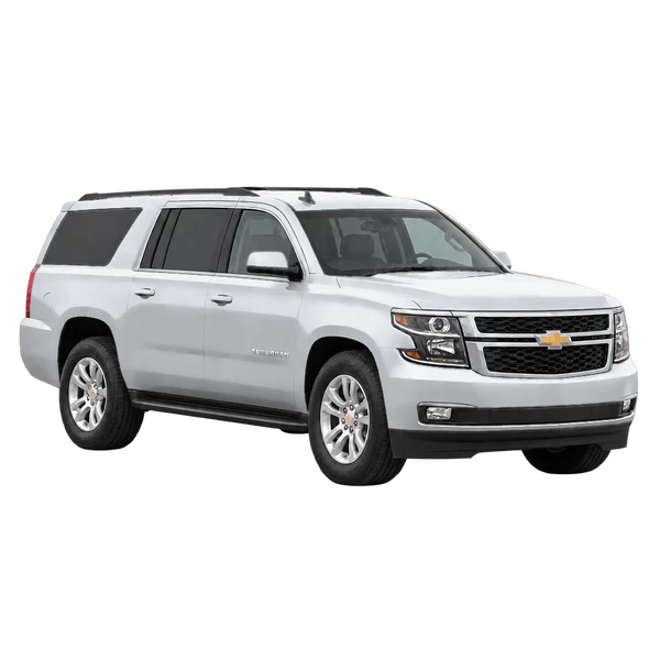 silver 2016 Chevrolet Suburban front three-quarter (facing right) view