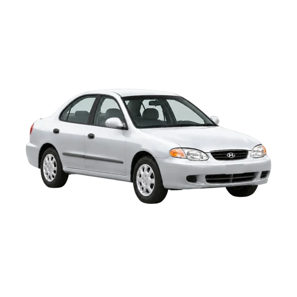 silver 1999 Hyundai Elantra front three-quarter (facing right) view