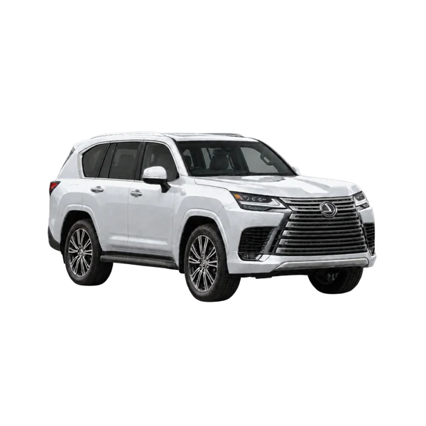 silver 2023 Lexus LX 600 front three-quarter (facing right) view