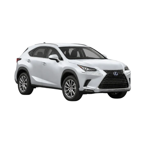 silver 2018 Lexus NX 300H Luxury front three-quarter (facing right) view
