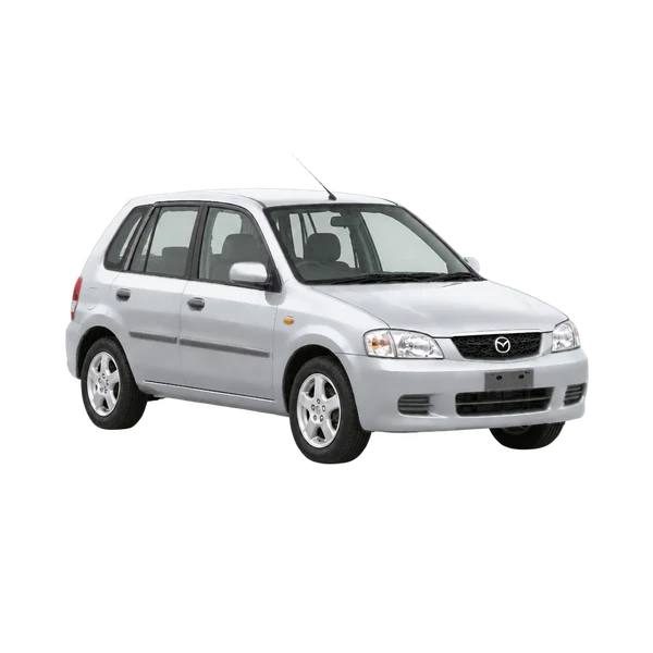 silver 2000 Mazda Demio front three-quarter (facing right) view