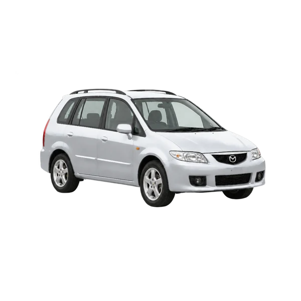 silver 2001 Mazda Premacy front three-quarter (facing right) view