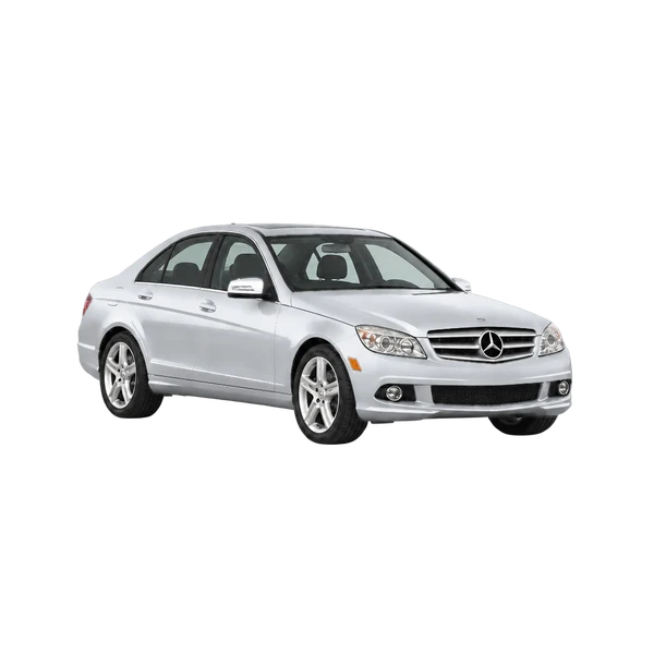 silver 2008 Mercedes-Benz C front three-quarter (facing right) view