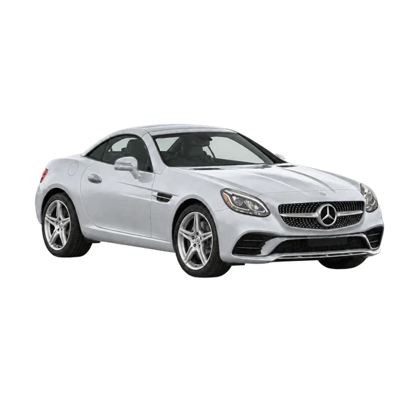 silver 2019 Mercedes-Benz SLC front three-quarter (facing right) view