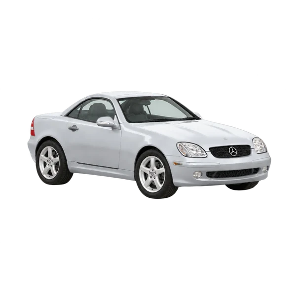 silver 2000 Mercedes-Benz SLK-Class front three-quarter (facing right) view