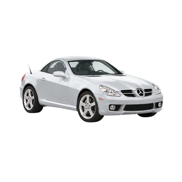 silver 2007 Mercedes-Benz SLK-Class front three-quarter (facing right) view