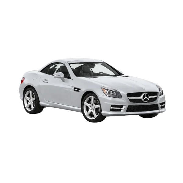 silver 2012 Mercedes-Benz SLK-Class front three-quarter (facing right) view