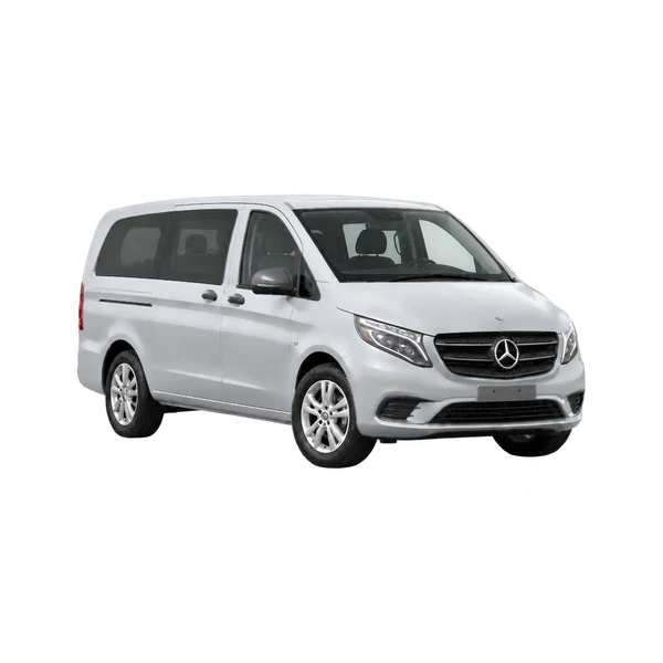silver 2024 Mercedes-Benz Vito front three-quarter (facing right) view