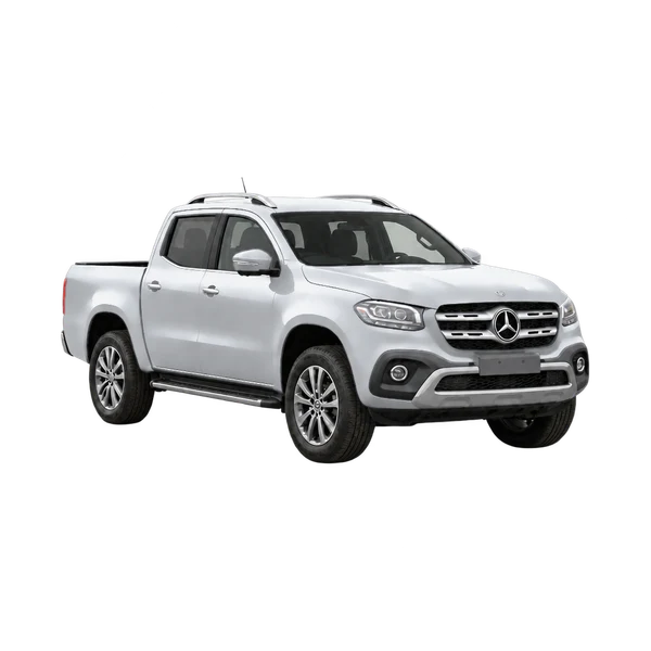 silver 2019 Mercedes-Benz X-Klasse front three-quarter (facing right) view