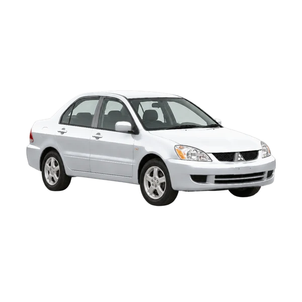 silver 2003 Mitsubishi Mirage front three-quarter (facing right) view