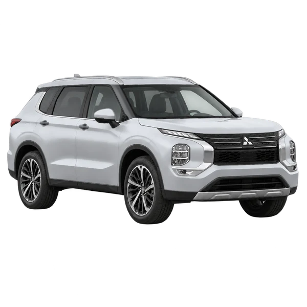 silver 2026 Mitsubishi Outlander front three-quarter (facing right) view
