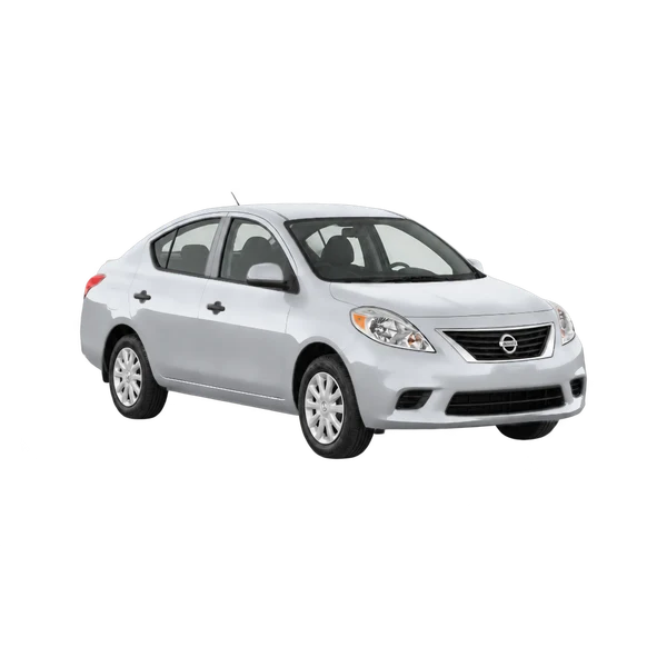 silver 2012 Nissan Versa front three-quarter (facing right) view
