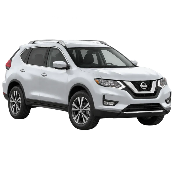 silver 2017 Nissan X-Trail front three-quarter (facing right) view