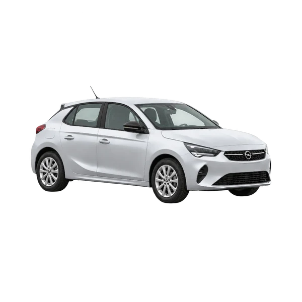 silver 2022 Opel Corsa front three-quarter (facing right) view