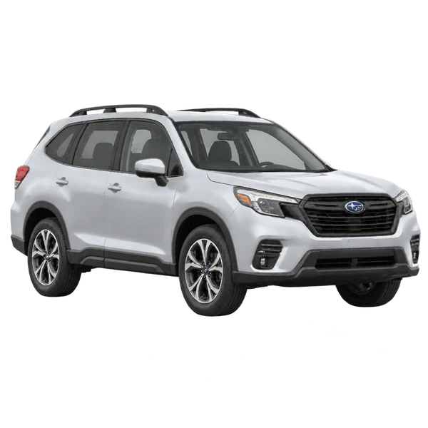 silver 2027 Subaru Forester front three-quarter (facing right) view