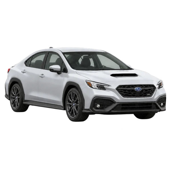 silver 2023 Subaru WRX front three-quarter (facing right) view