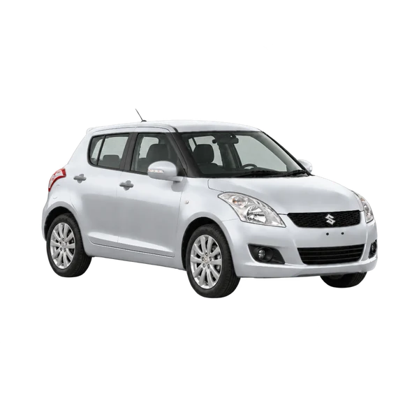 silver 2013 Suzuki Swift front three-quarter (facing right) view