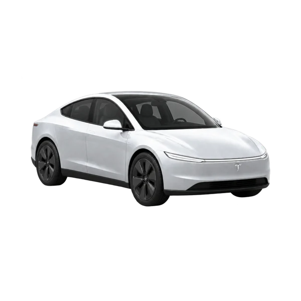 silver 2026 Tesla Cybercab front three-quarter (facing right) view