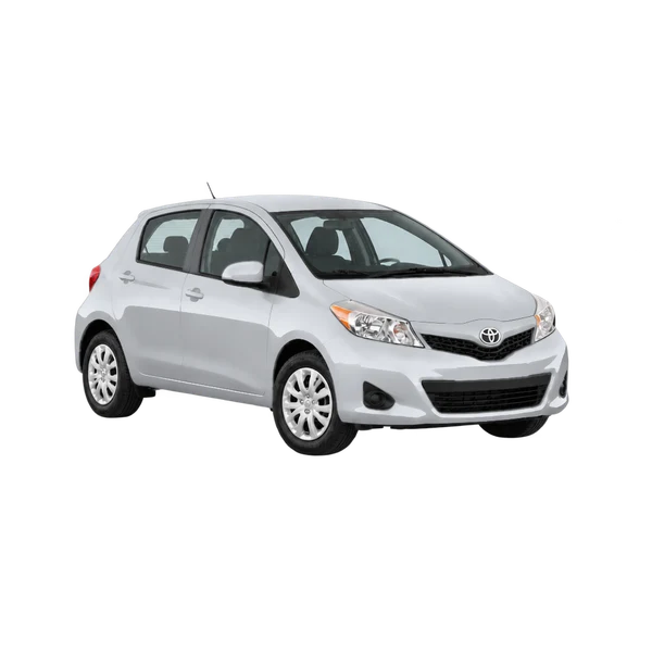 silver 2014 Toyota Yaris front three-quarter (facing right) view