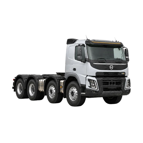 silver 2024 Volvo FMX 460 10X4 front three-quarter (facing right) view