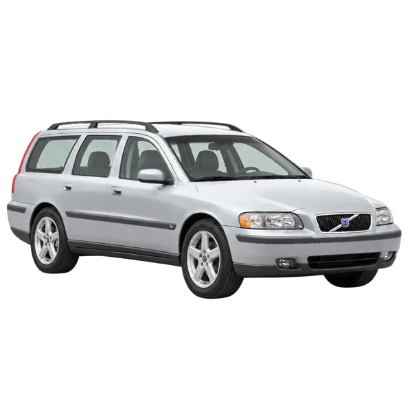 silver 2002 Volvo V70 front three-quarter (facing right) view