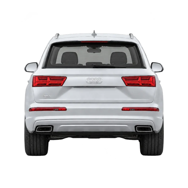 silver 2018 Audi Q7 rear view